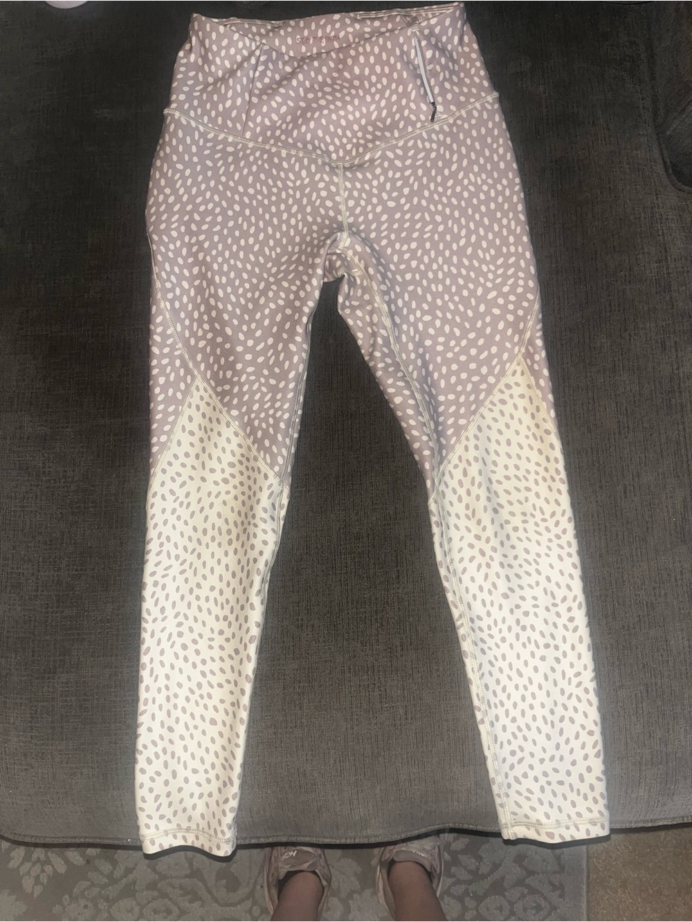 CALIA by Carrie Underwood Mauve and Cream Printed High-Waist Leggings